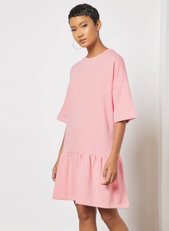 Jersey Sweater Dress Pink