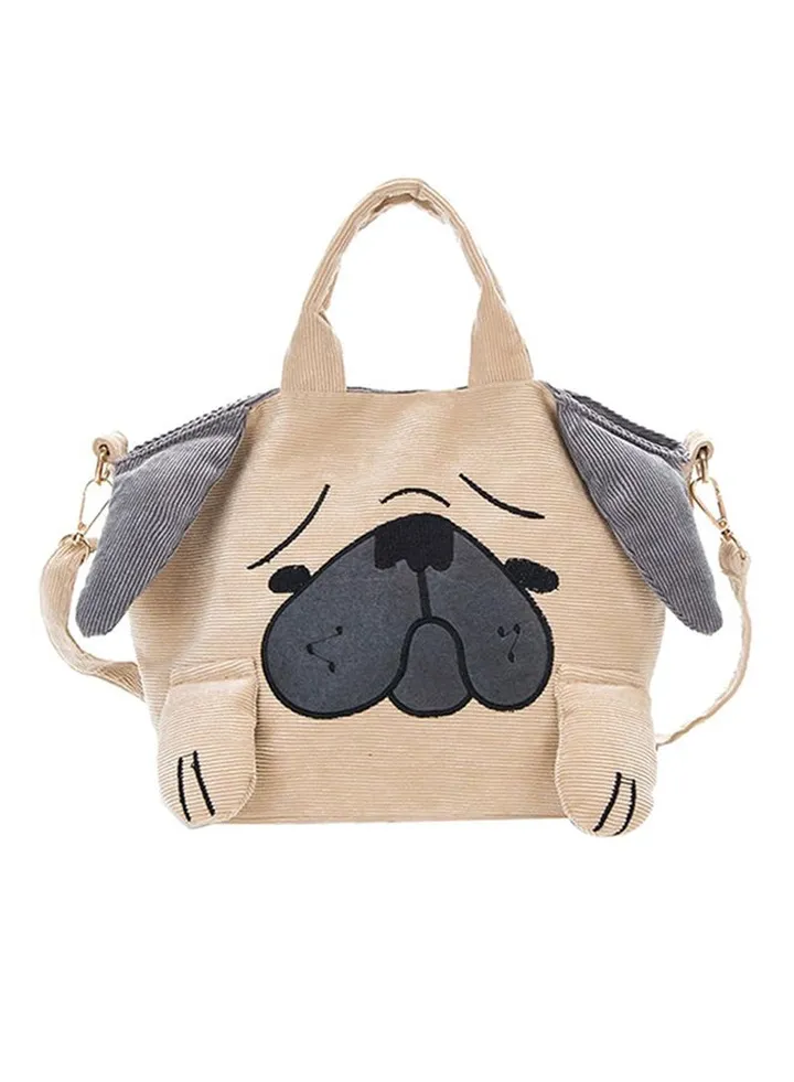 Cartoon Dog Shape Tote Bag Multicolour