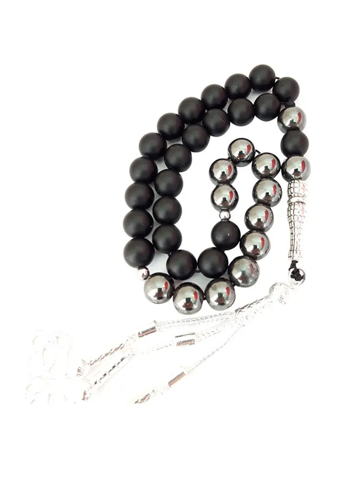 Natural Mat Onyx And Hemitate Prayer Beads