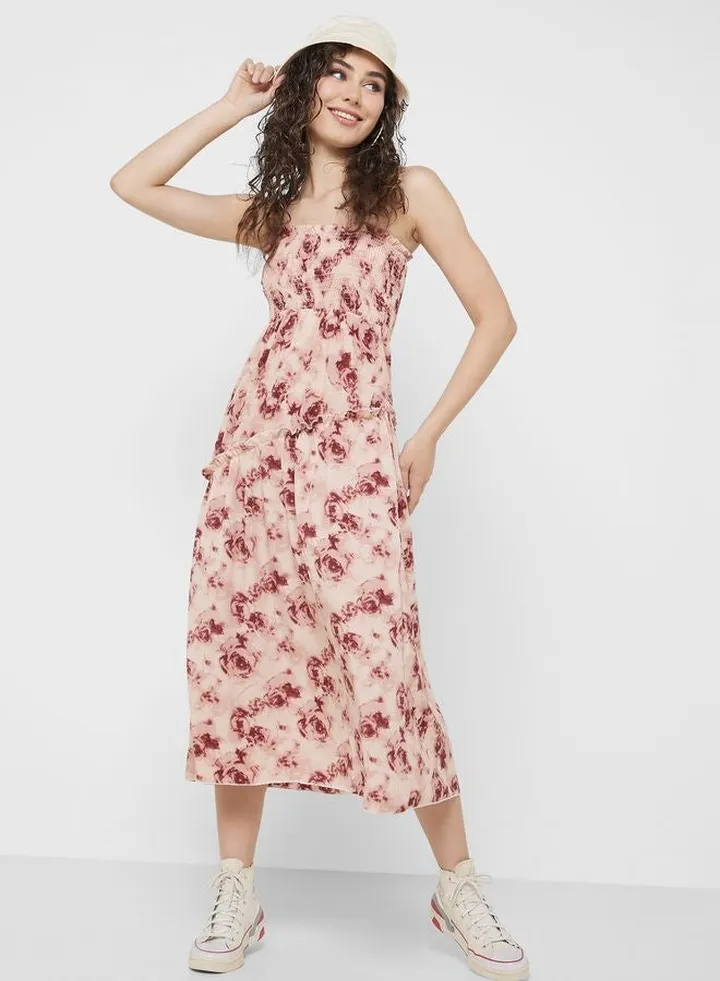 Strappy Print Dress