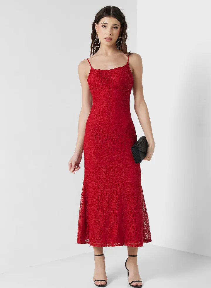 Lace Detail Dress Strappy Dress