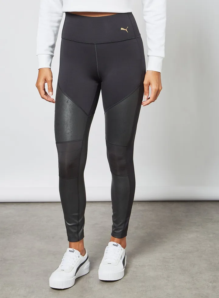 Moto High Waist Training Full Leggings Black