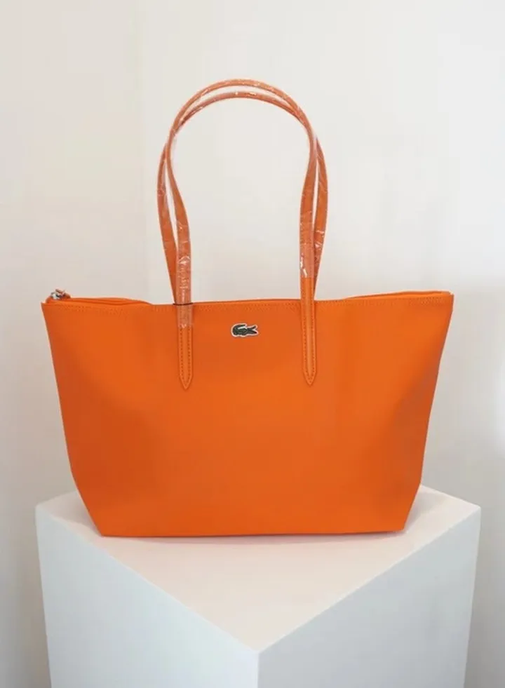 LACOSTE Travel Bag Tote Bag Large capacity commuter tote bag sober and stylish Travel Bag orange 45cm * 28cm * 10cm