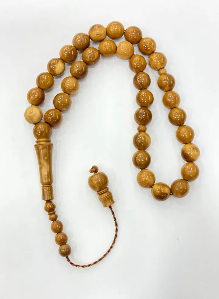 NATURAL KUKA WOOD 12MM ROUND BEADS MASBAHA PER PIECE