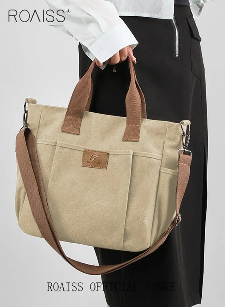 Women's Handbag Shopper Tote Bag Women's Canvas Satchel Handbags Shopping Shoulder Bag Casual Crossbody Bag Top-Handle Tote Bags Summer Beach Trendy Bag