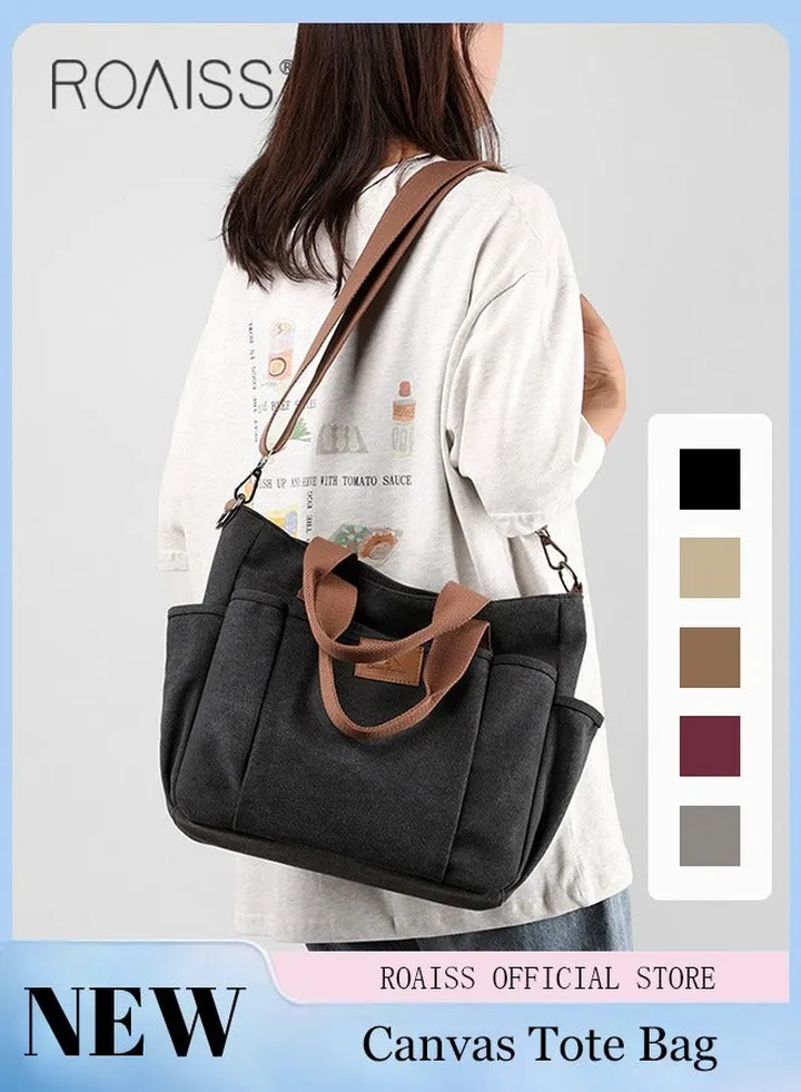 Women's Handbag Shopper Tote Bag Women's Canvas Satchel Handbags Shopping Shoulder Bag Casual Crossbody Bag Top-Handle Tote Bags Summer Beach Trendy Bag