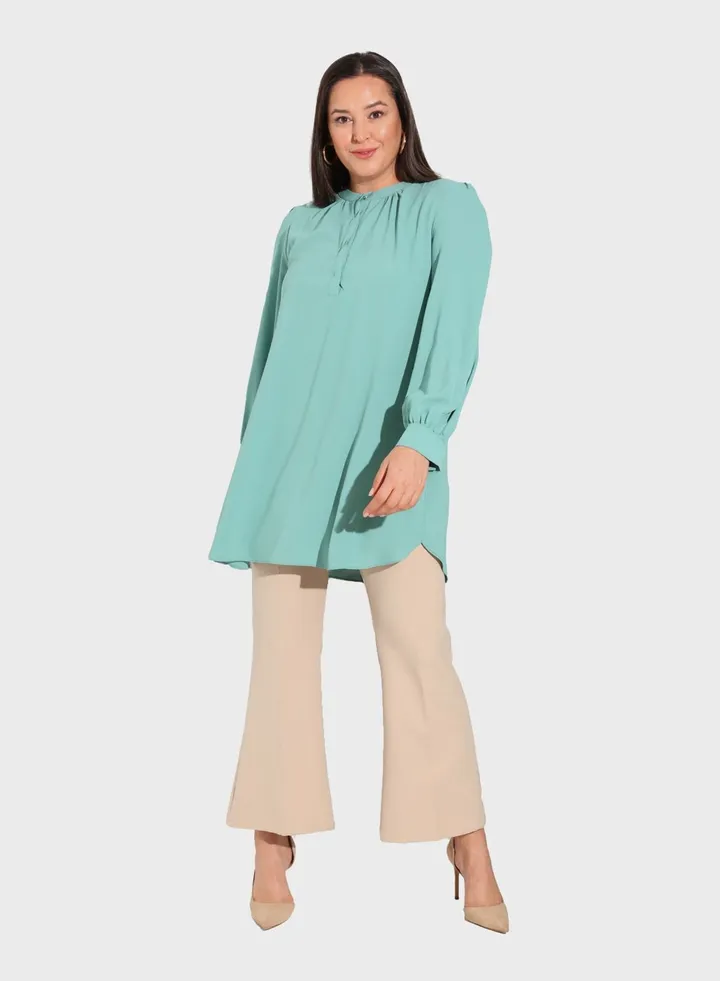 Puff Sleeve Tie Detail Dress