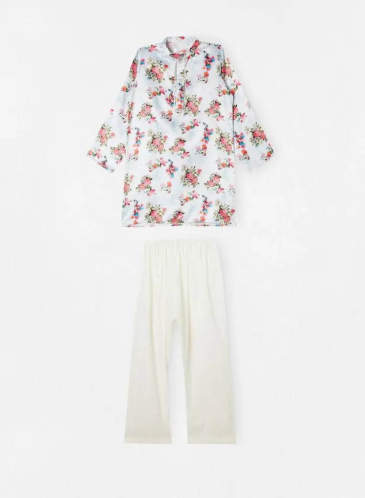 Baby/Kids Indori Floral Kurta Set