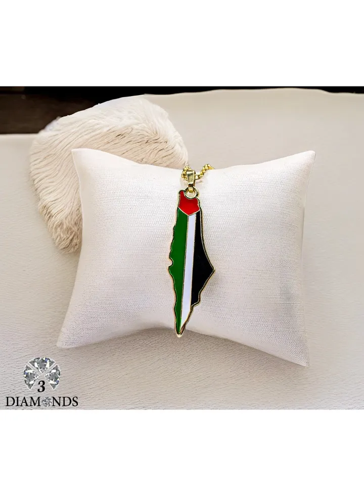 Gold Plated Flag Of Palestine Pendant Necklace - ASymbol Of Patriotism