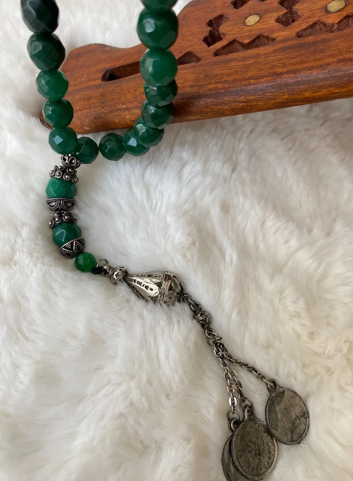 stone Jad rosary prayer beads