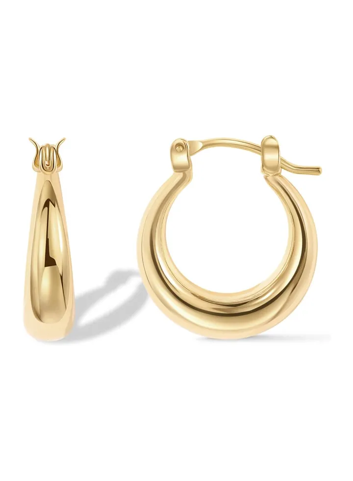Gold Thick Hoop Earrings