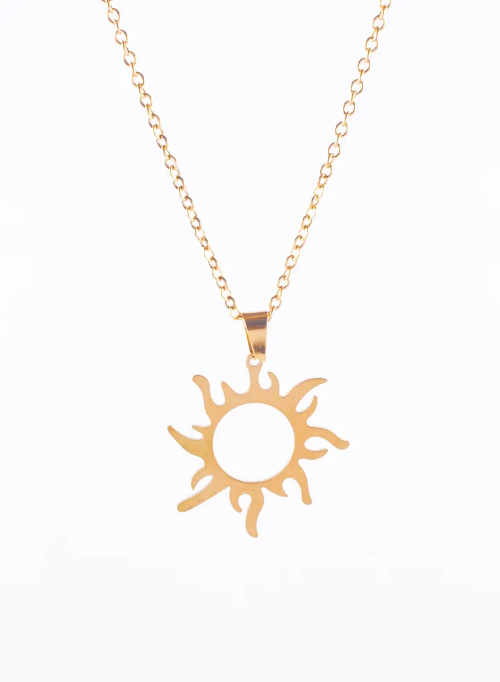 Stainless Steel Necklace Gold with Raponzil Pendant