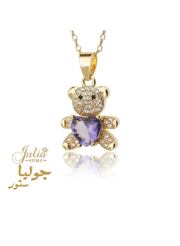 Teddy with Heart Necklace