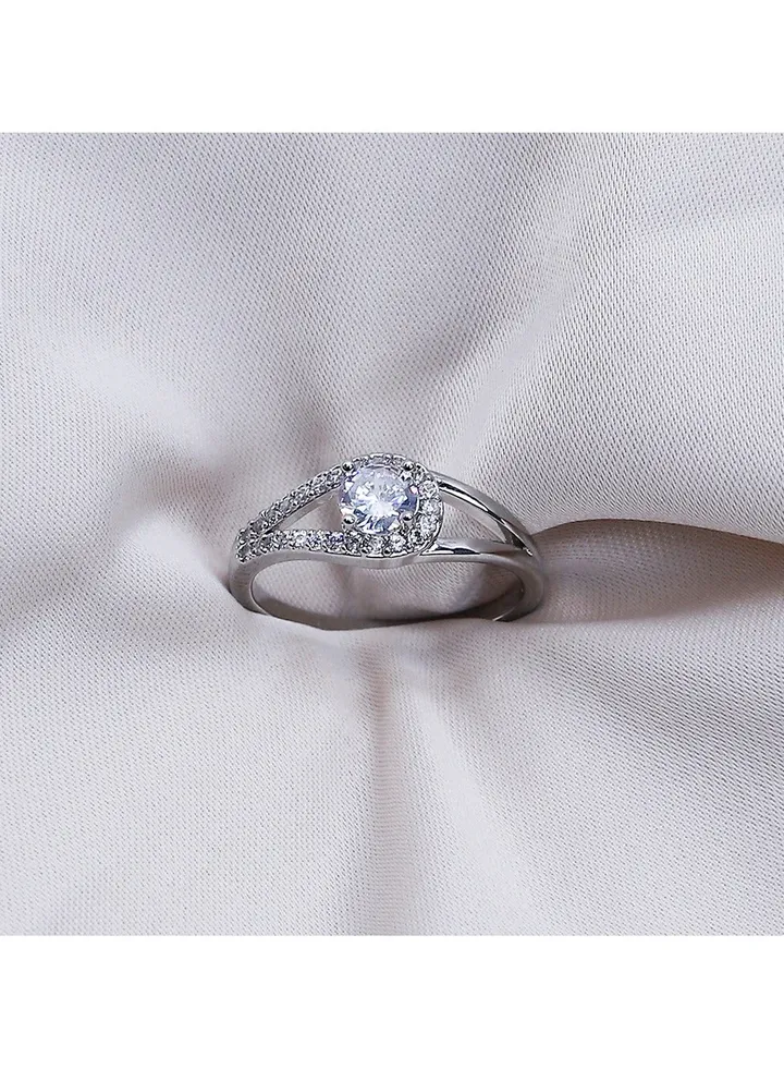 Soiree Zircon Ring Of Fluffy Women's Accessories-Silver