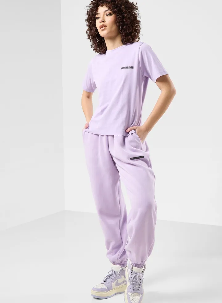 Oversized Racer Printed Joggers
