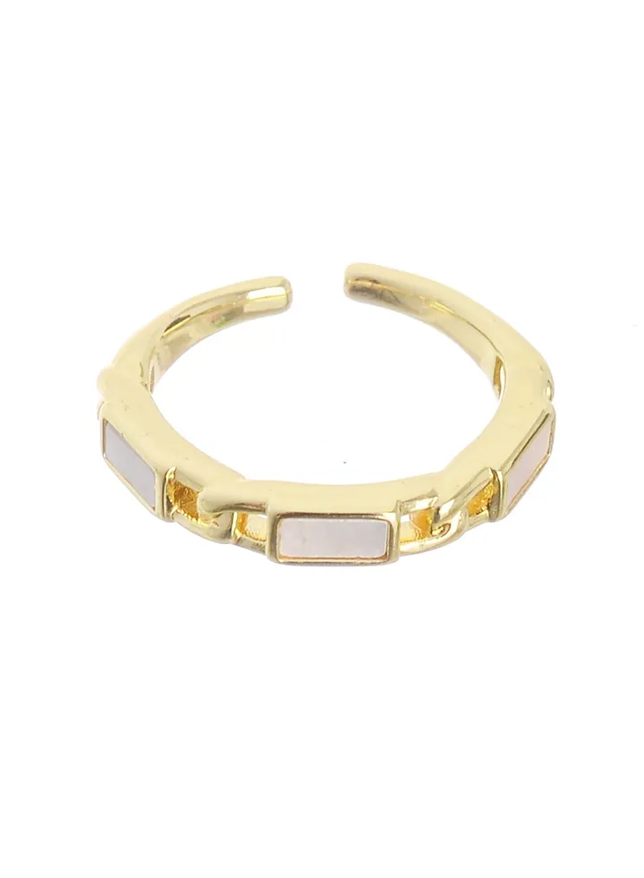 Ceramic Gold Ring Free Size