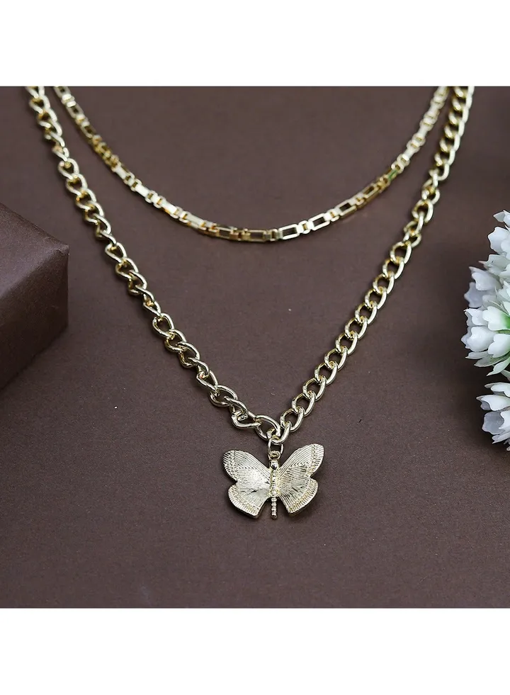 Butterfly Bracelet Fluffy Women Accessories -Gold