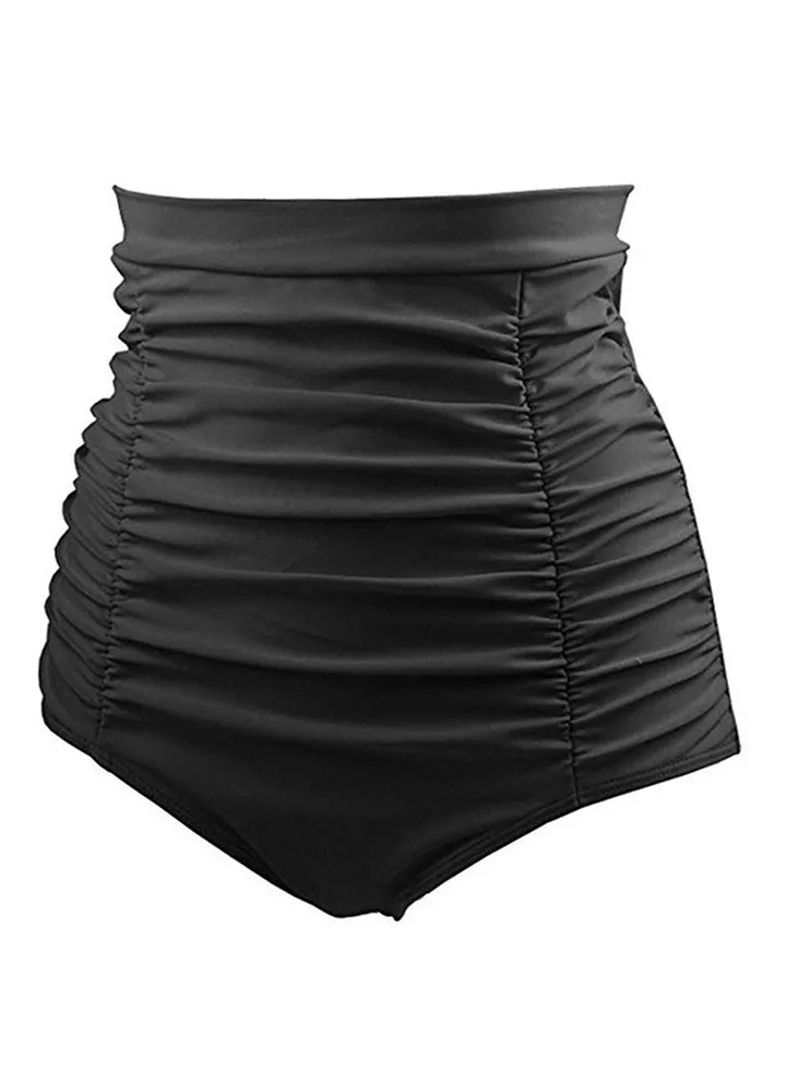 High Waist Swimming Shorts Black