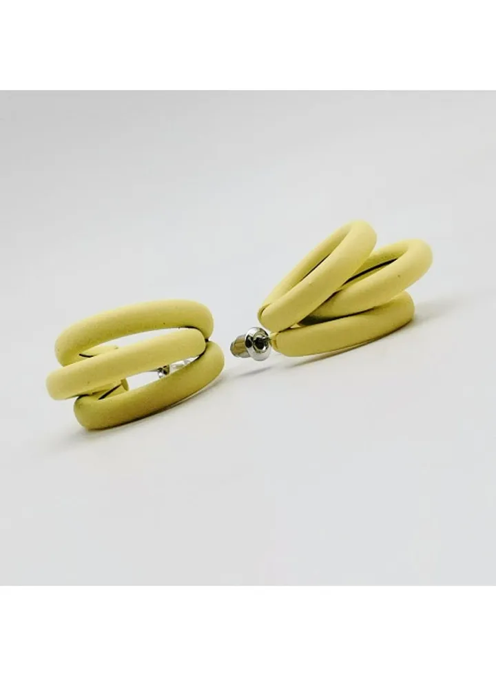 Trouble Lines Earring Of Fluffy Women's Accessories-Yellow