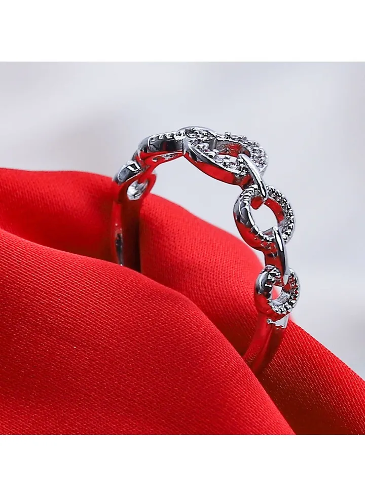 Soiree Zircon Ring Of Fluffy Women's Accessories-Silver