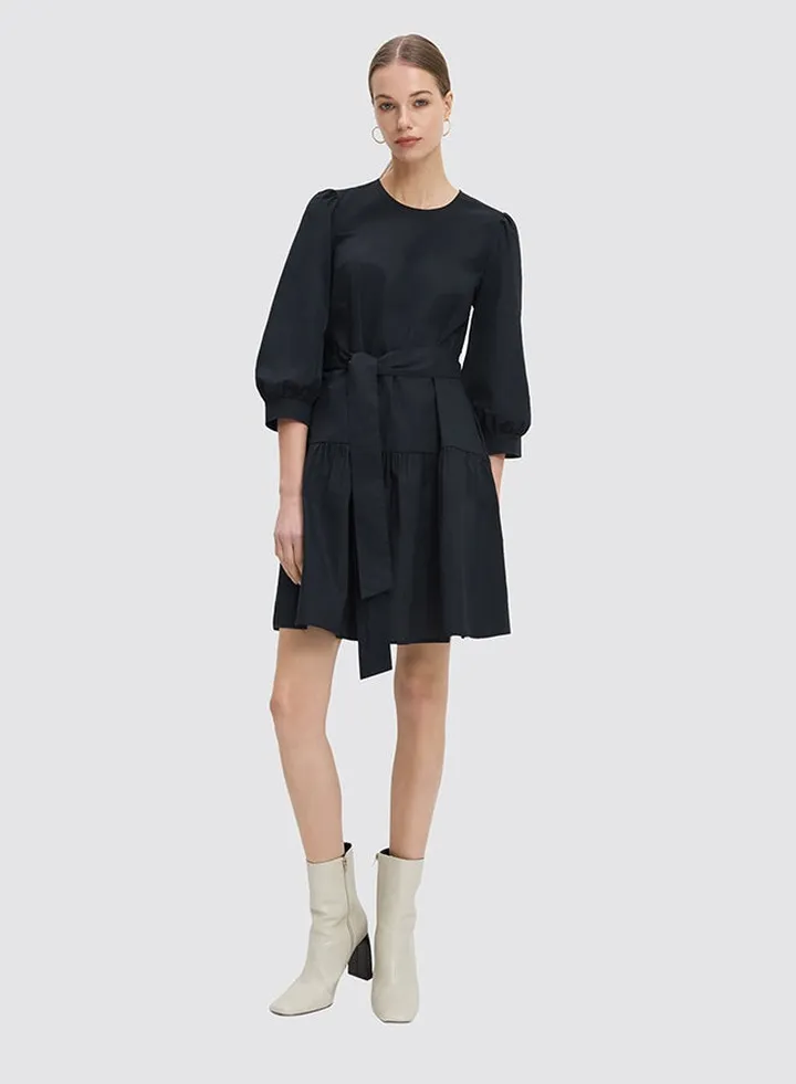 Tie-Waist Dress Black
