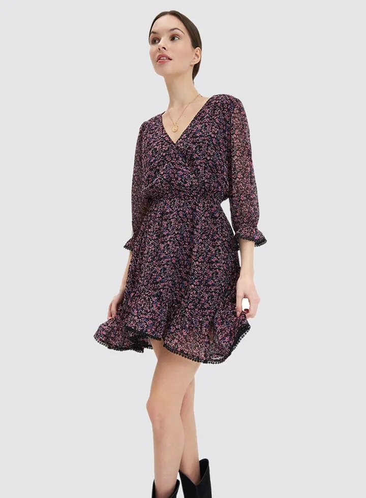 Floral Print Dress Black