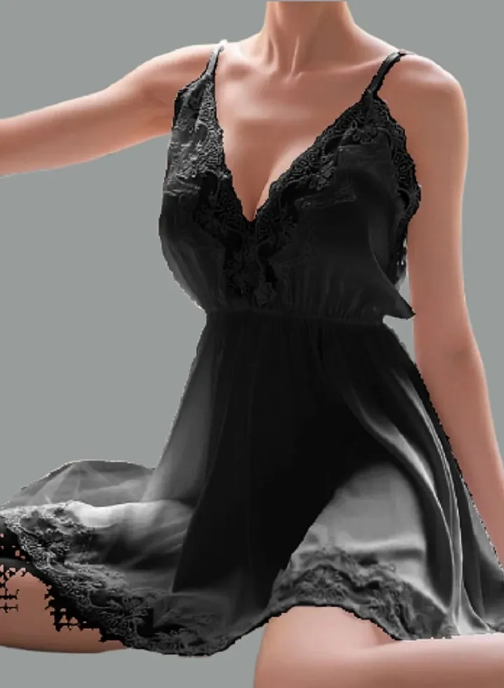 women's solid mini dress with lace