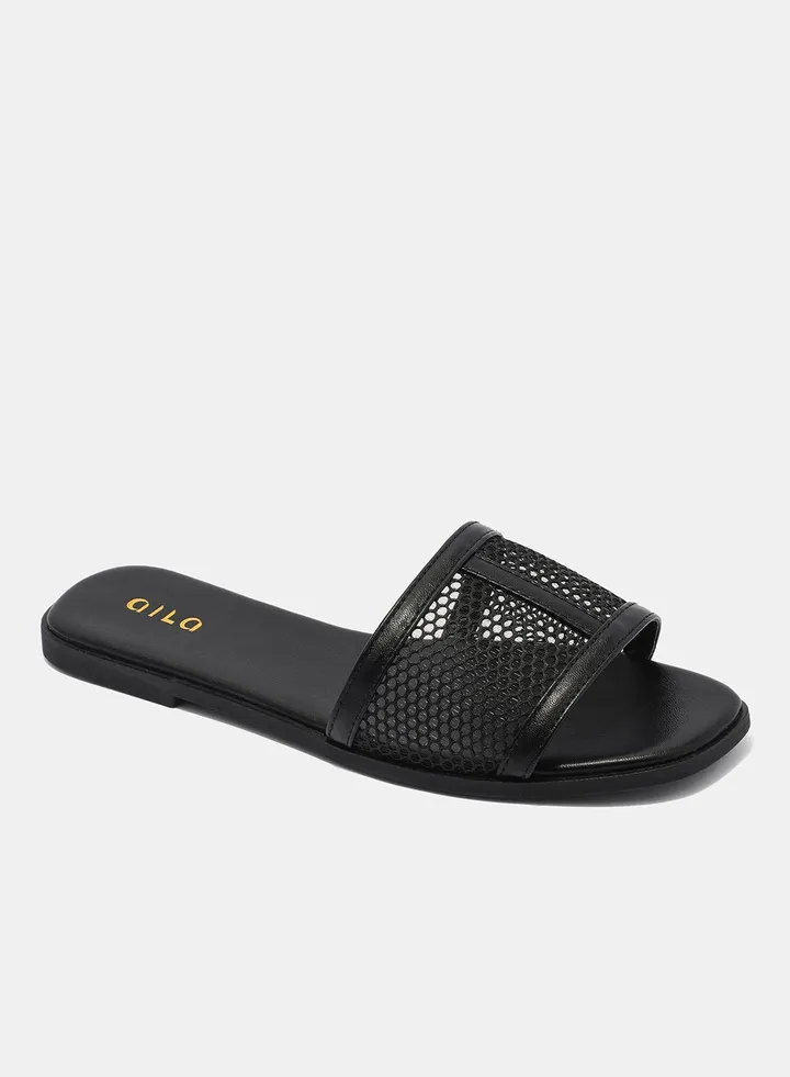 Fashionable Casual Flat Sandals Black
