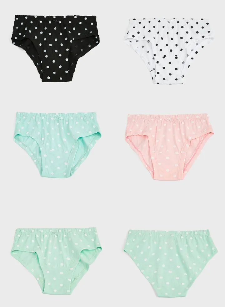 Pack Of 5 Printed Girls Hipster
