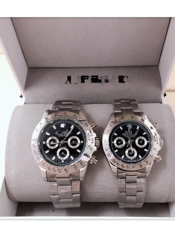 New luxury Couple Watch Set man, Women Watch High-Quality European Top Luxury Brand Wristwatches Steel Strap Gold Silver Tone