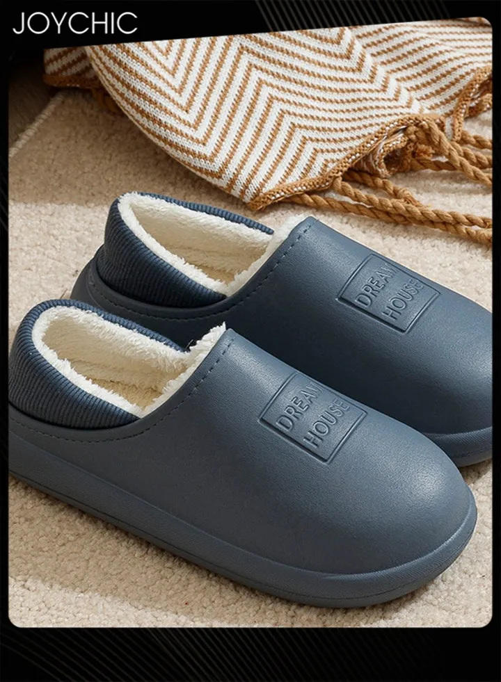 Autumn and Winter All-inclusive Waterproof Cotton Bedroom Slippers Non-slip Wear-resistant Warm Home Indoor Slippers for Men
