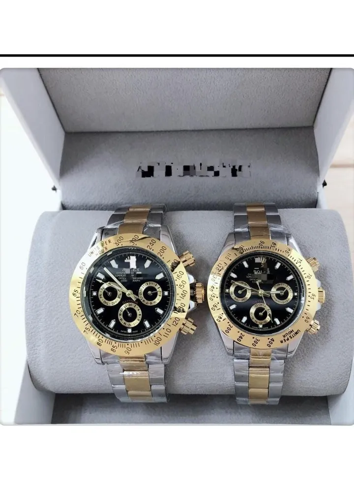 New luxury Couple Watch Set man, Women Watch High-Quality European Top Luxury Brand Wristwatches Steel Strap Gold Silver Tone