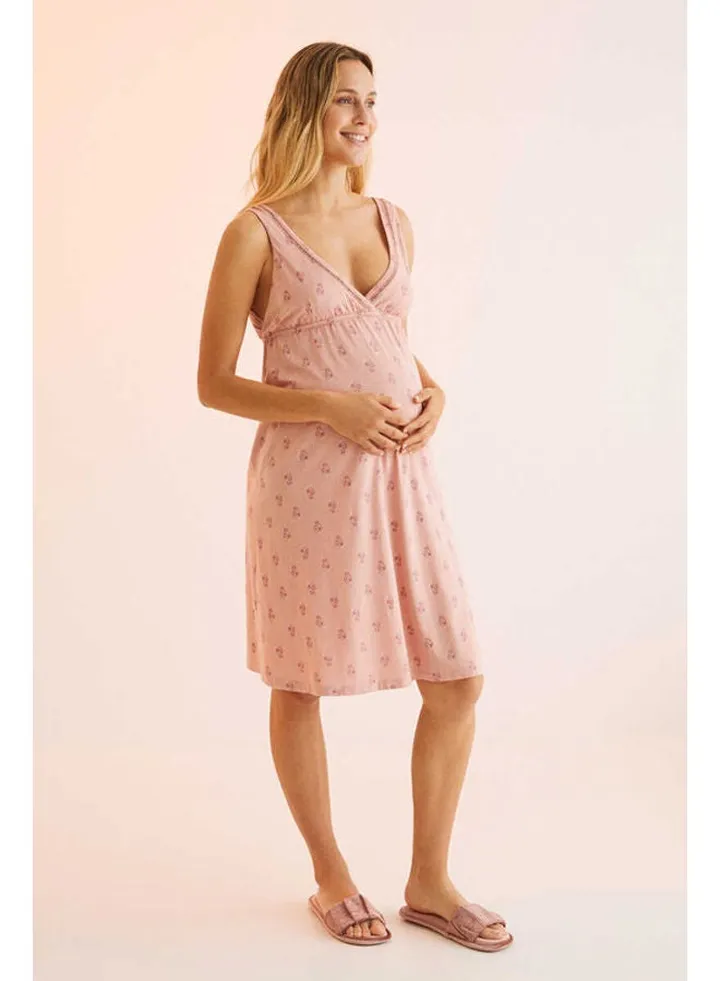 Strappy maternity nightgown