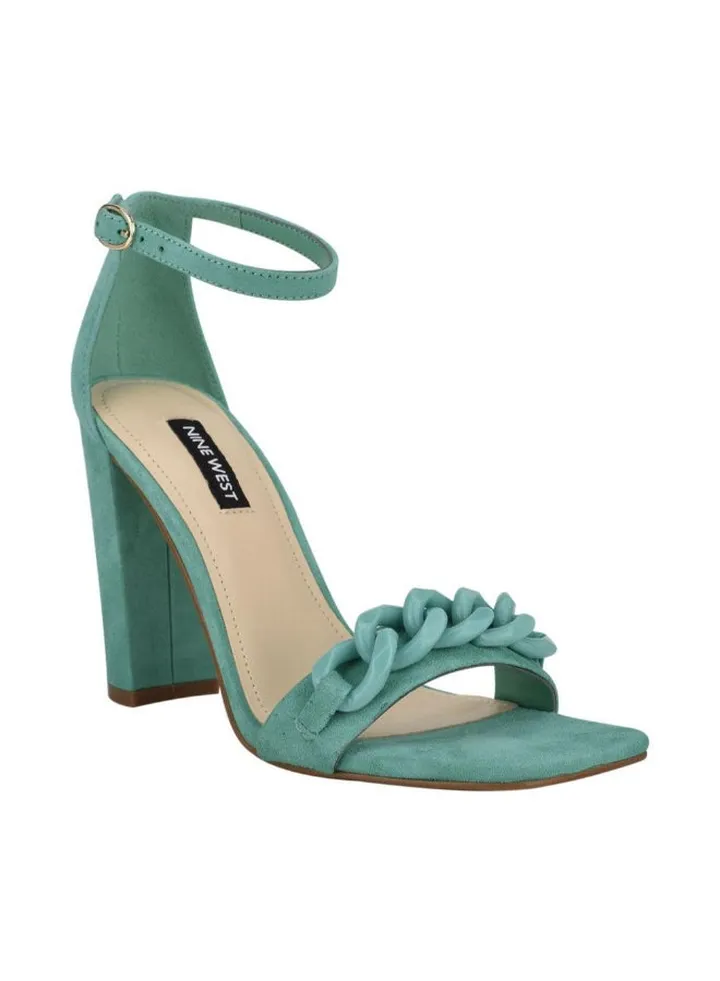 Ankle Strap High Heeled Sandals Green