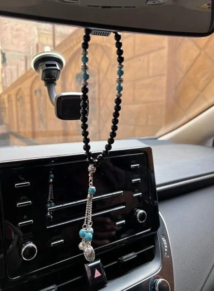 Handmade Raw Himalayan Salt Car Accessories Car Charm Rear View Mirror Car Ornament Gift for Her