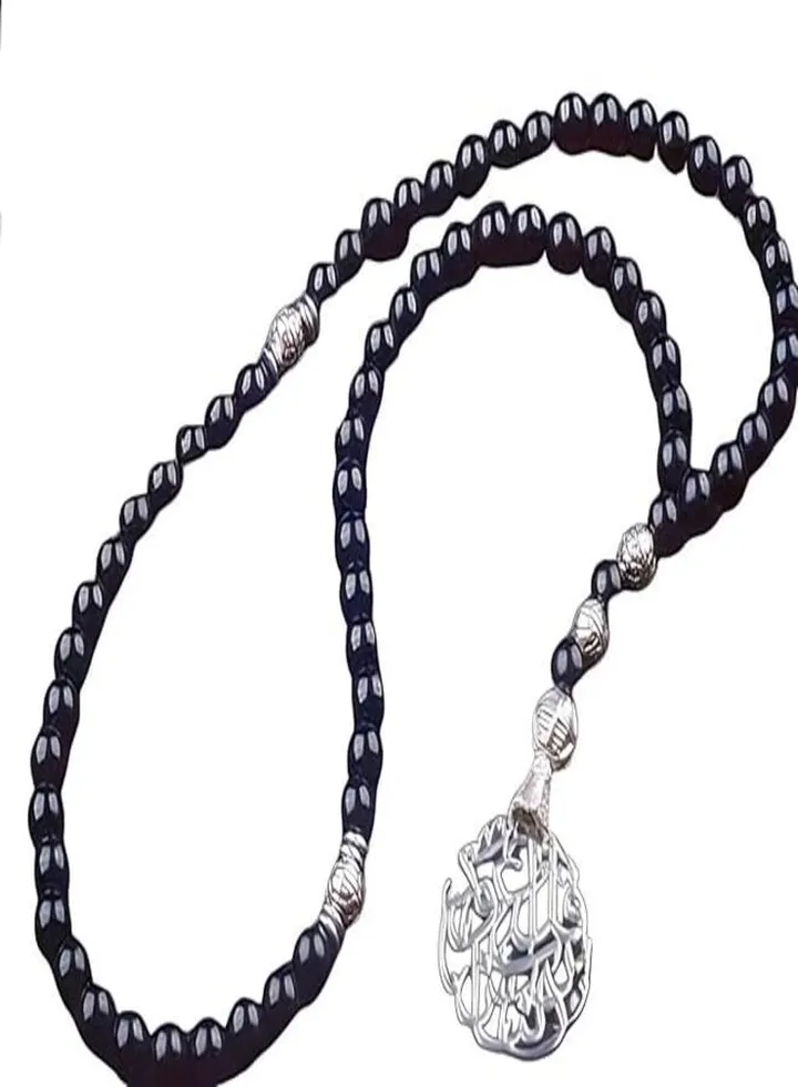 Prayer Handmade Pearl Prayer Pendant 99 Beads (Synthetic Emerald Black)