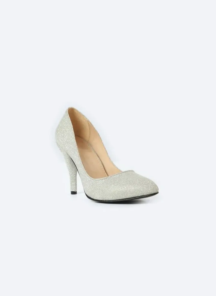 Shoe Heel Shimmer Fabric Texture 9cm Thin Heels