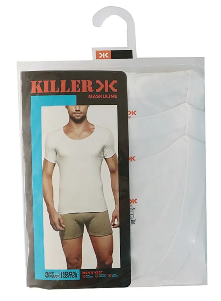 Mens Undershirt 3pc White