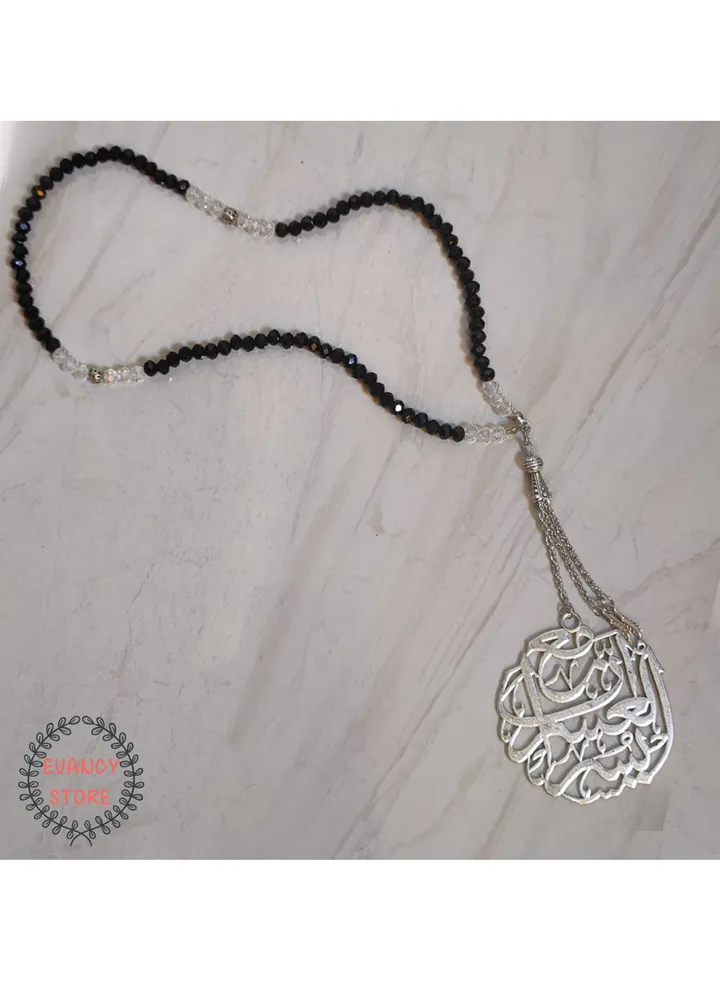 EvancyStore Handmade Crystal Rosary black and white