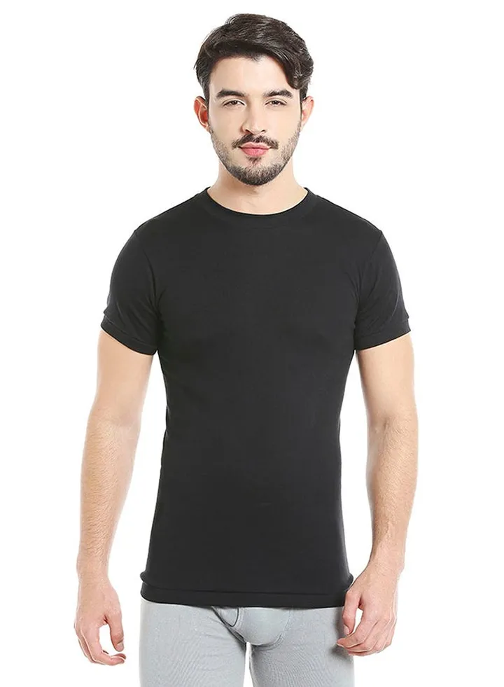 Short Sleeves Undershirt Black 