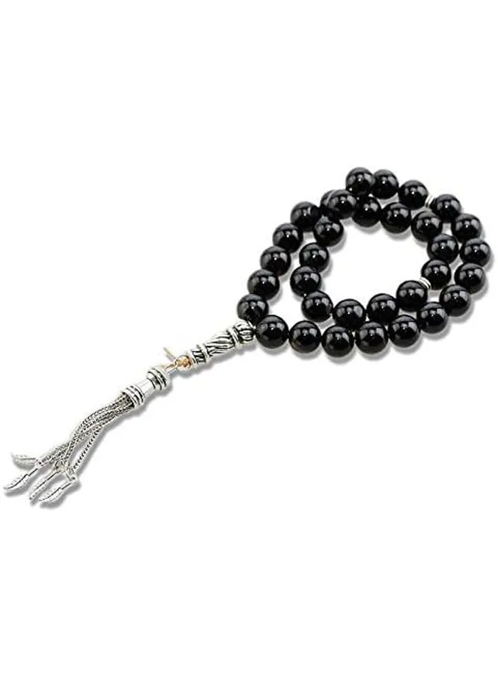 Crystal Prayer Rosary (12Mm, 33 Beads, Black)