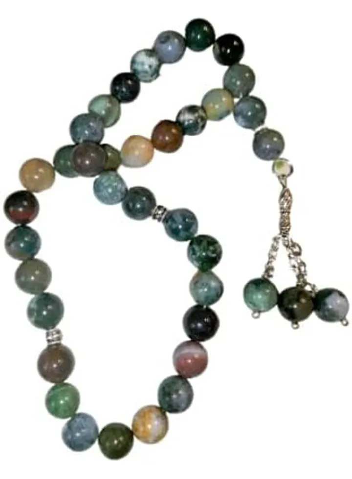 Amazing Natural Moss Agate 33 Beads Rosary