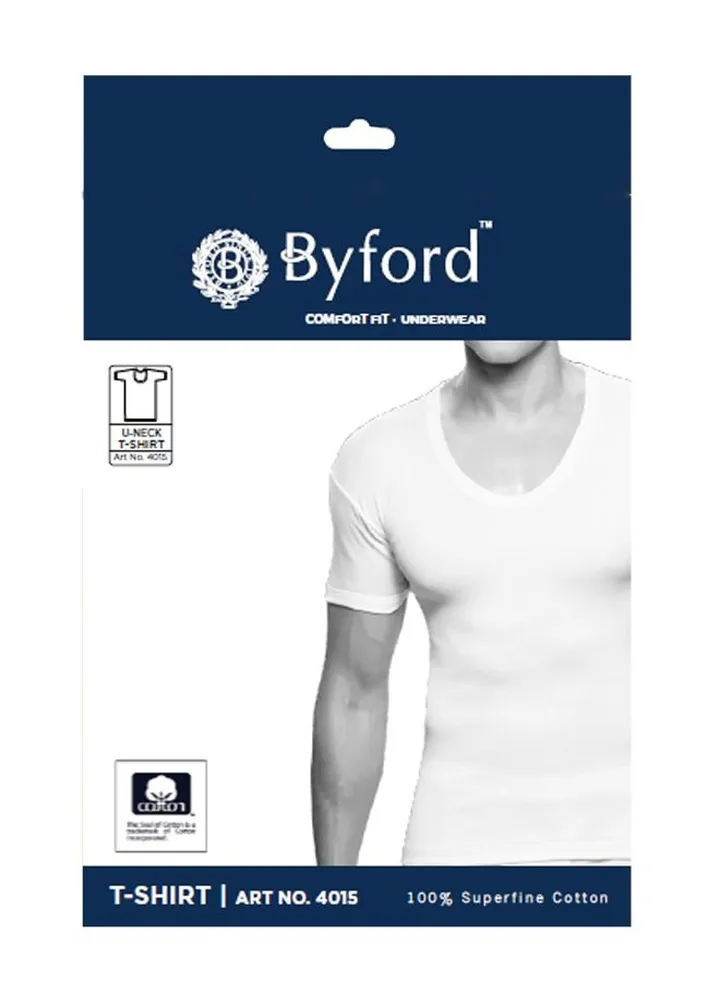 Mens Undershirt U-Neck Short Sleeve