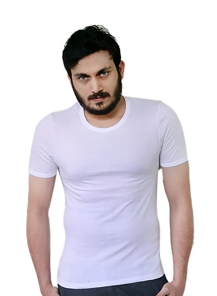 Half Sleeve Cotton Vests White
