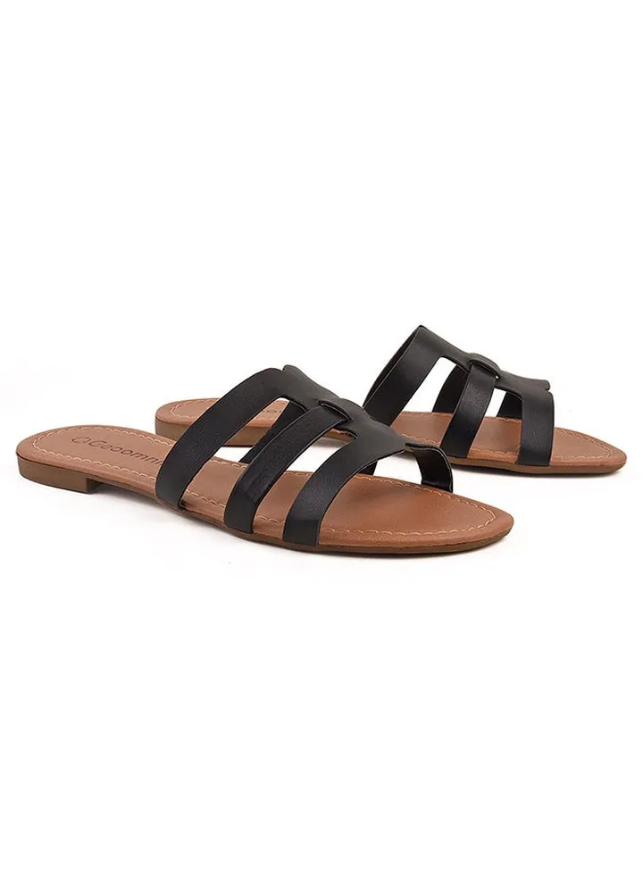 Holly Dyed Flat Sandals Black