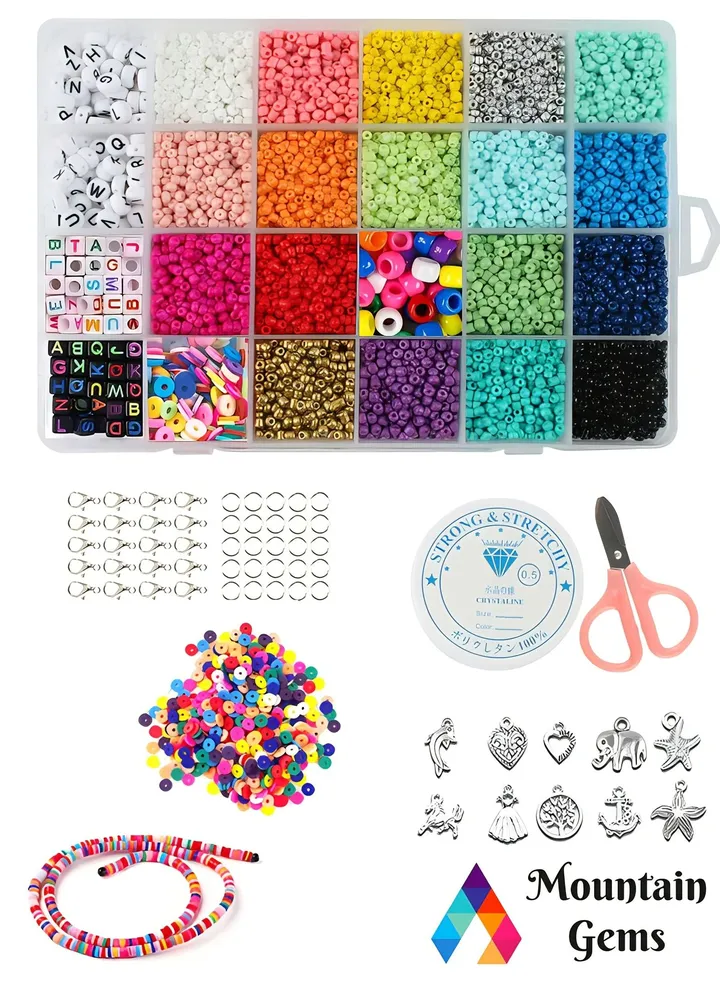 Seed Beads Kit Colors and Alphabet Letter Beads for Bracelet Jewelry Making
