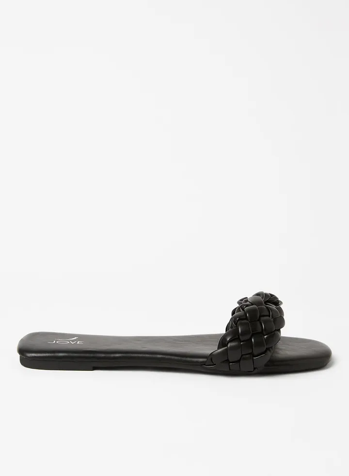 Fashionable Flat Sandals Black