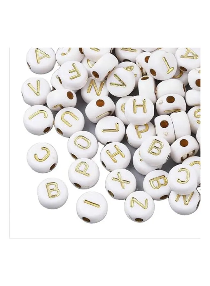 100pcs Round Alphabet Letter Beads