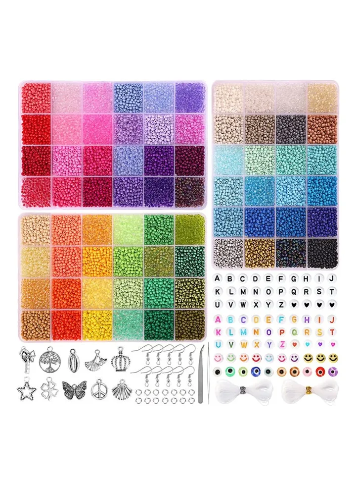 Glass Beads for Jewelry Making 14400pcs 3mm