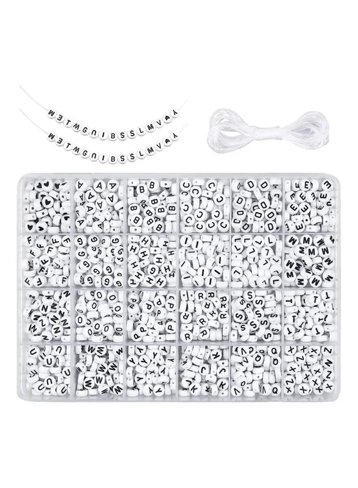 Aplabet Beads 26 Letters with 8M String Rope